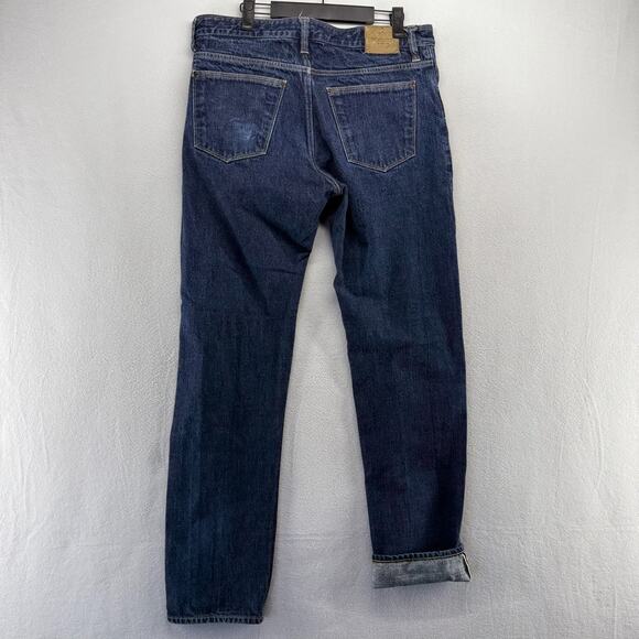Shockoe Atelier Jeans Mens 35 Fit 33x34 Blue Denim Selvedge Button Fly Straight - Picture 7 of 13